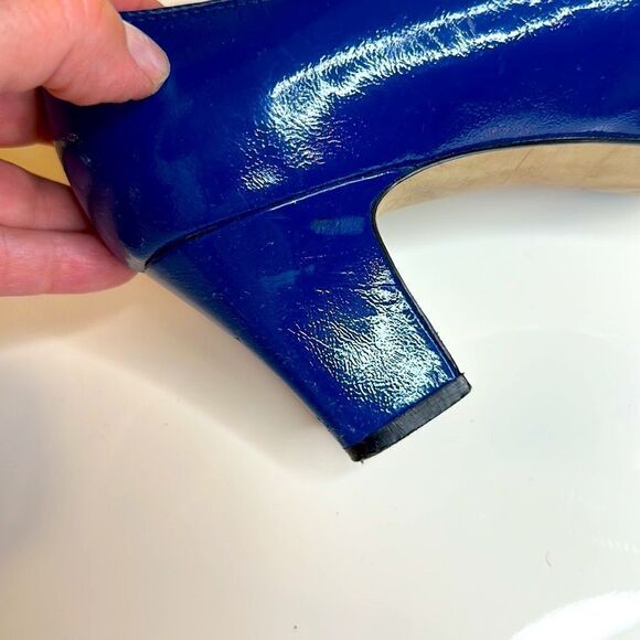 Tahari Billie 2 Patent Leather Peep Toe Pump. Royal blue Cobalt blue - Picture 6 of 8